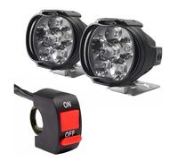 KLKWSFGFZK Universal Motorcycle Headlamp 1/4Pcs Motorcycles Headlight Working Spot Light 6 LED Auxiliary Motorbike Fog Lamp Scooter Modified Bulbs(2pcs light set)