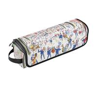 KLL 2 in 1 Hair Tools Organizer with Iron Mat Portablravel Carrying Case for Flat Irons, Straighteners, Curling Irons, A Band Is Playing Patriotic Music in A Public Square