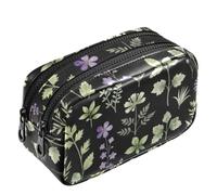 KLL 2-in-1 Pencil & Makeup Bag,Large Pouch for Girls Students Women | lightweight stationery cosmetic pouch for daily-use Hippie Flower Power 60's 70's Groovy Boho Daisy
