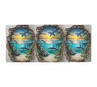 KLL 3d Hole White Wall Ocean Animal Shark modern Mouse Pad long for work long anime Mouse Mat 31.5 x 11.8in