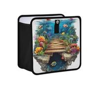 KLL 3D Hole White Wall Underwater Scenery Hanging Foldable Trash can Foldable Hanging Trash can for Back seat Car Garbage Bin for Women Men Road Trip Essentials