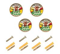 KLL 4 Pack Cabinet Hardware Knobs Breaking Every Chain Since 1865 | Vintage Control Knob,Modern Knobs, for Cupboards 1.26"(32mm)