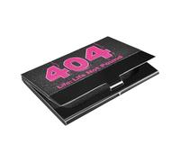 KLL 404 Error Life Not Found Slim Business Card Holders with Leather & Stainless Steel Card Storage for Travel Home or Office Use tarjetero para Hombre