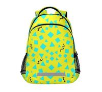 KLL 80s Memphis Abstract Pattern tennis backpack for kids with chest clip book bags for student mochilas para la escuela