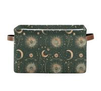 KLL A Celestial Pattern with Moons Stars storage baskets, foldable and waterproof cloth baskets with sturdy handle atorage cute cute 2 Piecing for bathroom bathroom towel