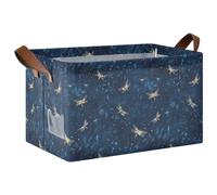 KLL A Few Lovely Fireflies Flew in The Dark Blue Sky Fabric Foldable Storage Baskets with Handles Fabric Storage Cubes for Shelves Closet 2 Pack caja para guardar ropa