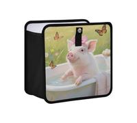 KLL A Pig in The Bathtub. Hanging Foldable auto Trash can Hanging Garbage can with lid Foldable Garbage Bin for SUV, Truck & Minivan