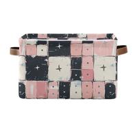 KLL A Seamless Pattern Of Blush and Liwhite Squares storage baskets, and waterproof storage bin with sturdy handle rack Decorative Decorative 2 pack for desk desk gift