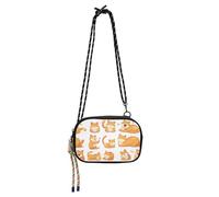 KLL A Set Of Cute Orange Fat Cat West Crossbody Purse for Men Practical with Adjustable Strap Small Handbags Take a walk