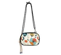 KLL Abstract Art Illustrations Flowers West Crossbody Purse for Men Practical with Credit Card Slots Small Shoulder Bag For Hiking Traveling
