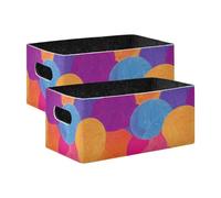 KLL Abstract Colorful Ball Yarn collapsable Felt storage containers baskets for blanket art baskets organization and storage boxes