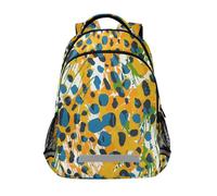 KLL Abstract Leopard Spots Orange water bottle backpack kids with big bookbags for kids mochilas de moda para adolecentes