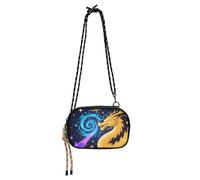 KLL Abstract Night Sky Star Yellow Dragon West Crossbody Purse for Mens Practical with Adjustable Strap Over The Shoulder Purse Go shopping