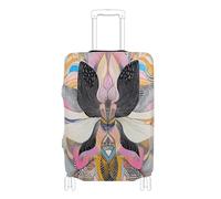 KLL Abstract Orchid Flower Colorful Elastic large luggage cover protector Dustproof suitcases cover travel essentials Fit 18-32 Inch Luggage, Abstract orchid flower colorful, M 22-24 in