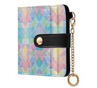 KLL Abstract Pastel Rainbow Colored Ladies Bifold Wallet Unique Everyday PU Leather Wallet for Women Girls