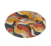 KLL Abstract Vintage Waves Anti-Slip Pet Cat Beds fluffier Dog Cave Bed for Medium Size Pets Supplies colcha para Perros Grandes