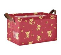 KLL Animal Monkey Traditional Nordic Valentine Cube Storage Bins Baskets Home Organizers with Handles Large Decorative Organizer for Closet, Shelf, Dresser 2 Pack