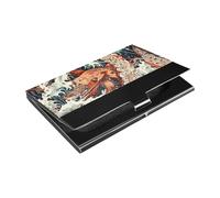 KLL Animal sea Monster Storm Wave and Ship Slim Business Card Holders with Leather & Stainless Steel Credit Card Cover for Protects Your Cards portatarjetas para Hombre