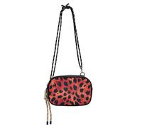 KLL Animal Skin Leopard Red Black Black Crossbody Bags for Mens Comfort with Adjustable Strap Shoulder Bag Take a walk