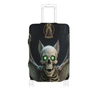 KLL Anime Style Evil Skeleton Tarot Black Gold Elastic carry on luggage cover protector Scratchproof suitcases cover travel accessory Fit 18-32 Inch Luggage, Anime Style Evil Skeleton Tarot Black gold