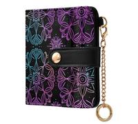KLL Art Arabesque Mandala Boho Ethnic Bohemian Ladies PU Leather Bifold Wallet Convenient PU Leather Wallet With Card Slots for Women