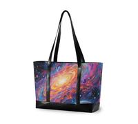 KLL Art Colorful Planet Sturdy women's briefcase with zipper large work bags for women Large Handbag for school with tablet bolso para laptop