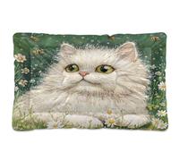 KLL Art Selkirk Rex Cats Green Washable Pet Sleeping Mat Soft Comfortable Anti-Slip Bottom Dog Cat Bed for Large Jumbo Medium Small Dogs 36" x 24"