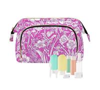 KLL Autumn Flowers Daffodils Amaryllis Hot Pink Travel Bag Lightweight Cosmetic Bag For Women Makeup Period Bag for Cosmetic Storage, 1 size, 1 size