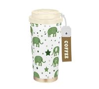 KLL Baby Green Playful Elephant Stainless Steel Tumbler Mugs With Lids designed Coffee Mug Travel For Hot Cold Drinks 17 oz Leak Proof