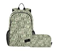 KLL Backpack For Boys With Lunch Box One Hundred Dollar Cash Money