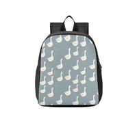KLL backpacks for kids boys White Geese Wild Flowers Gray Blue