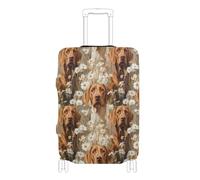 KLL Beauty Vizsla Dogs White Elastic large luggage cover protector Anti Scratch suitcases cover travel accessory Fit 18-32 Inch Luggage, beauty Vizsla dogs white, L 26-28 in