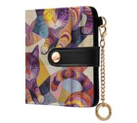 KLL Bizarre Style Colorful Cats Ladies Bifold Wallet Unique PU Leather Wallet With Card Slots for Woman Girl