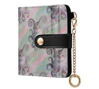 KLL Bizarre Style Colorful Cats Women's Folding Wallet With Card Slots Convenient PU Leather Folding Wallet for Men Women Travel