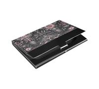 KLL Black and Blush Butterfly Slim Business Card Holder Organizer with Leather and Stainless Steel Credit Card Holders for Protects Your Cards portatarjetas para Hombre