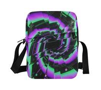 KLL Black and Purple Spiral Geometric Pattern crossbody messenger bag Vegan Leather Small Crossbody Bags For Women Travel Shoulder Handbags For Women