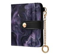 KLL Black and Purple Universe Women's Compact Folding Wallet Cute PU Leather Wallet for Woman Girl