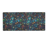 KLL Black Background with Little Stars on It thin Mouse Pad for gaming thin mousepad gaming 31.5 x 11.8in
