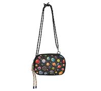 KLL Black Background with Lots Of Little Cartoon Planets Womens Purses Crossbody for Womens Trendy with Credit Card Slots Shoulder Bag Take a walk