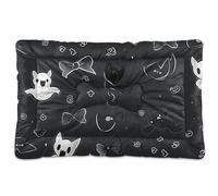 KLL Black Bow and Ghosts Washable Pet Sleeping Mat Soft Anti-Slip Kennel Pad for Large Jumbo Medium Small Dogs 36" x 24"
