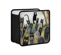 KLL Black Cats Cemetery Filled with Tombstones Hanging Foldable Backseat Garbage Can Hanging Garbage can for car Garbage bin Fit for All Cars