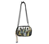 KLL Black Cats Cemetery Filled with Tombstones Small Purse Crossbody for Men Waterproof with Adjustable Strap Over The Shoulder Purse For Hiking Traveling