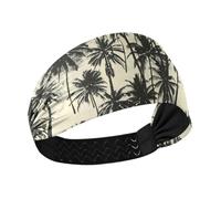 KLL Black Coconut Tree Cooling baseball headband Stretchy sweatbands for women for Gym washing face Volleyball