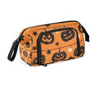 KLL Black Evil Halloween Pumpkin Pencil Case Large Capacity Preppy School Supplies Lightweight for Adolescentes School Supply