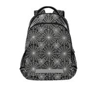 KLL Black Spider Web Pattern water bottle backpack kids with large book bags for student mochilas para ni?as de 10 a?os