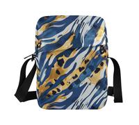 KLL Blue Animal Print small messenger bag for men Vegan Leather over the shoulder bags for men Casual Shoulder Hand Bags