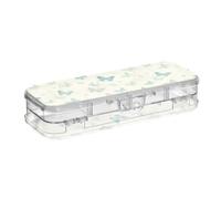KLL Blue Butterfly Flight Soft White Background Designed Clear Pencil Box