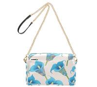 KLL Blue Calla Lilies Fashion Crossbody Small Bags For Women Vegan Leather Womens Purse Cross Body Waterproof Woman Shoulder Handbags