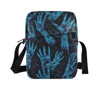 KLL Blue Hands Reaching Out messenger bag crossbody Vegan Leather Shoulder Crossover Bag Shopping Woman Handbag Shoulder Strap