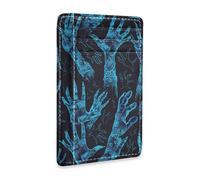 KLL Blue Hands Reaching Out small slim wallets woman With ID Window RFID Blocking money clip with card holder for men&women billetera para hombre